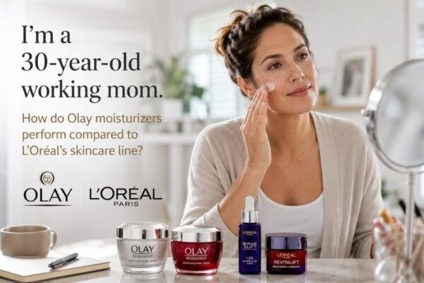 I’m a 30-year-old working mom. How do Olay moisturizers perform compared to L’Oréal’s skincare line