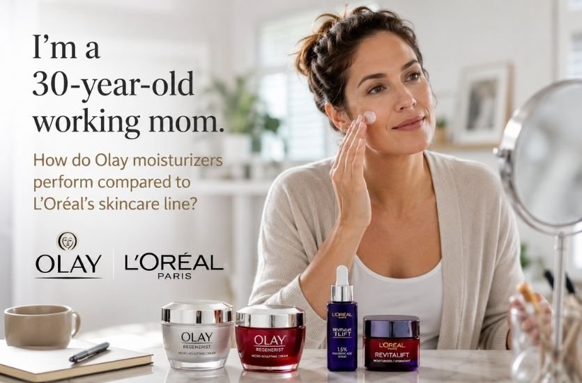 I’m a 30-year-old working mom. How do Olay moisturizers perform compared to L’Oréal’s skincare line